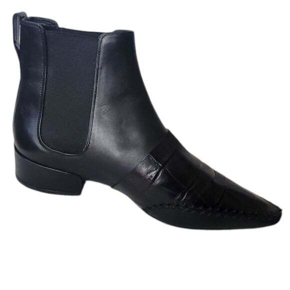 Christian Dior Landy Black Leather Embossed Chelsea Women Boots Size US 6/EU 36 - Picture 3 of 8